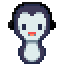 gif where a penguin chills listening music with headphones